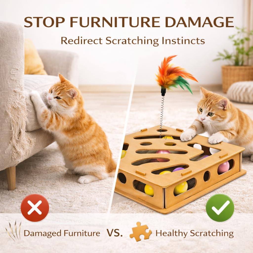 Acaine textured scratch surface directs scratching to a dedicated outlet.