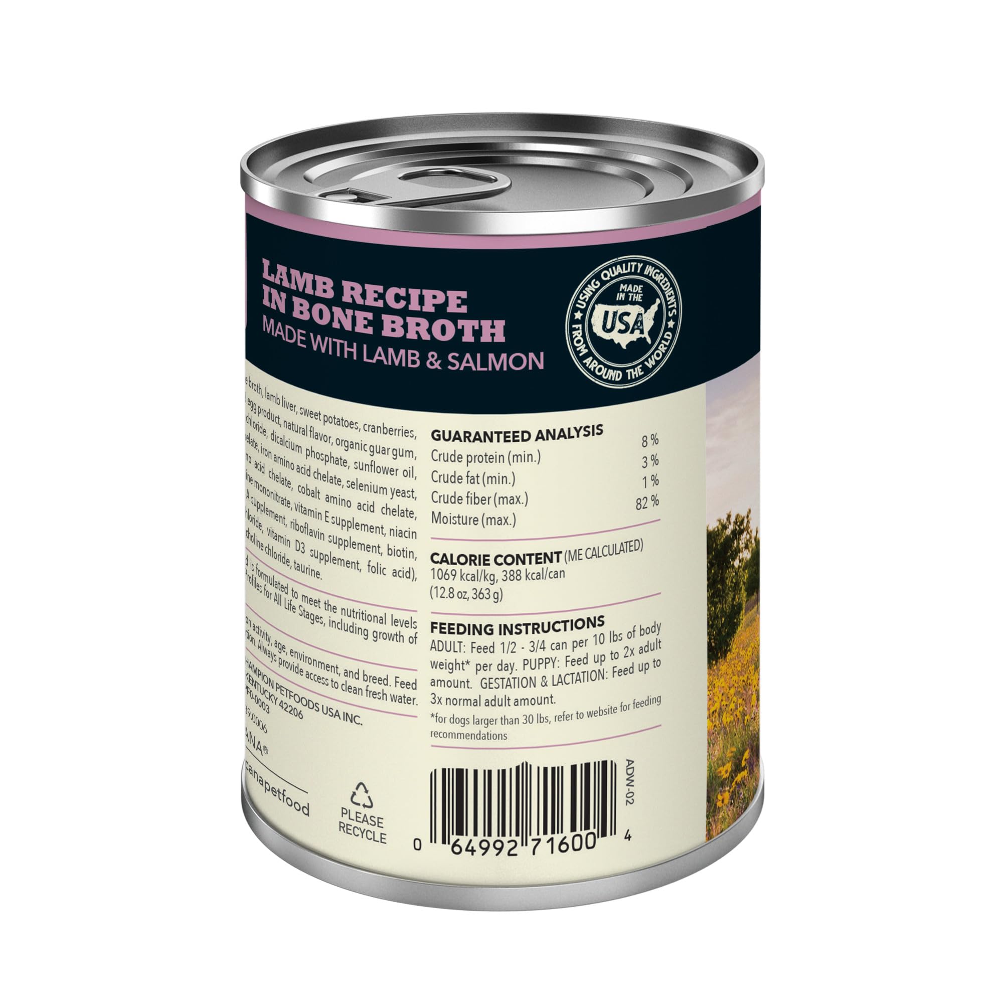 ACANA beef liver in bone broth detail highlights hearty morsels for dogs.