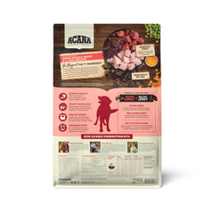ACANA Butcher's Favorites kibble and beef jerky mix closeup highlights protein-rich bites