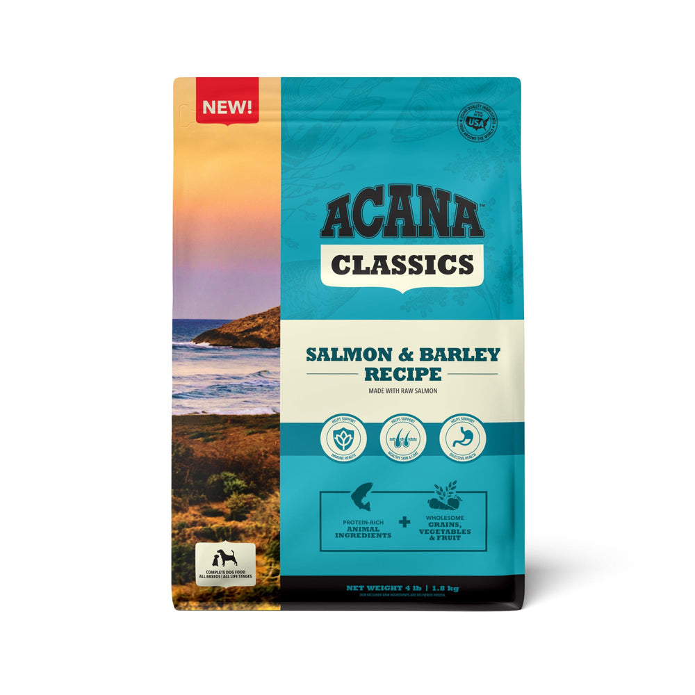 ACANA Classics Salmon Barley Dry Dog Food bag for daily balanced nutrition.