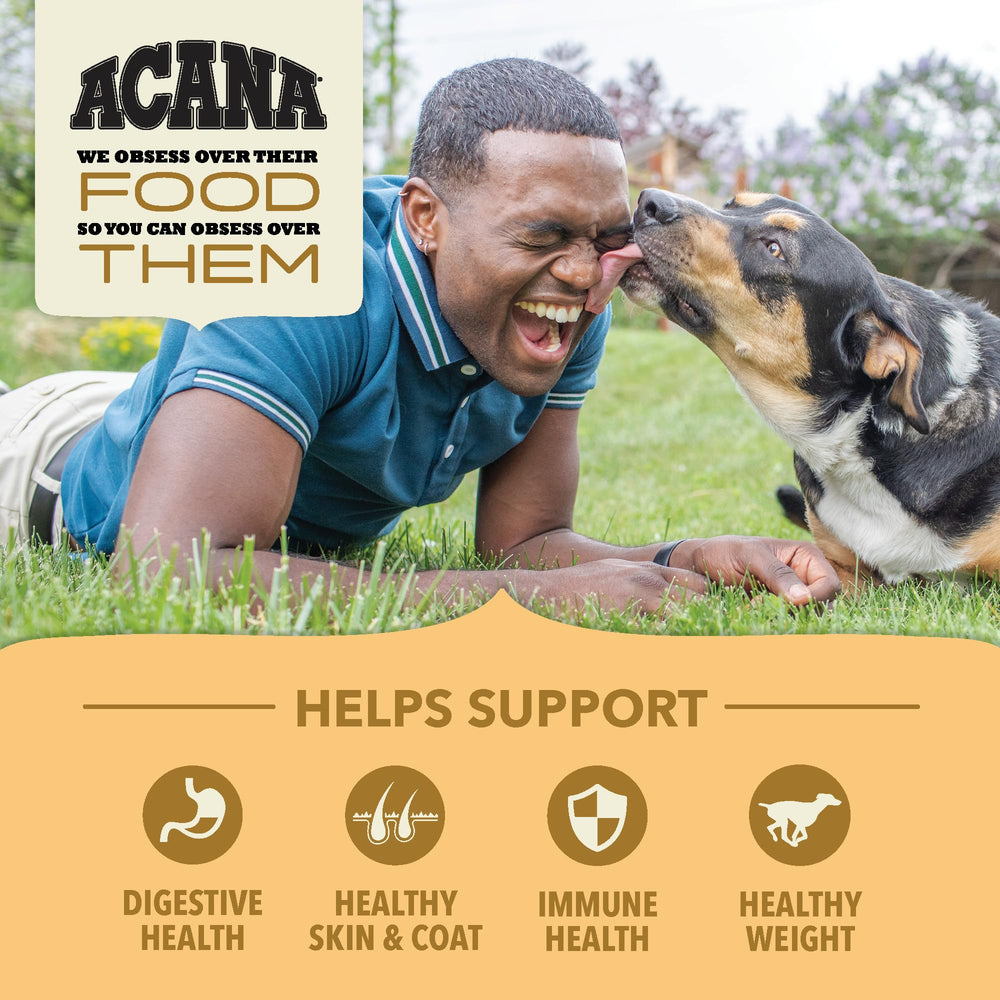 ACANA dog-bowl with kibble promotes satisfying, well-balanced meals.