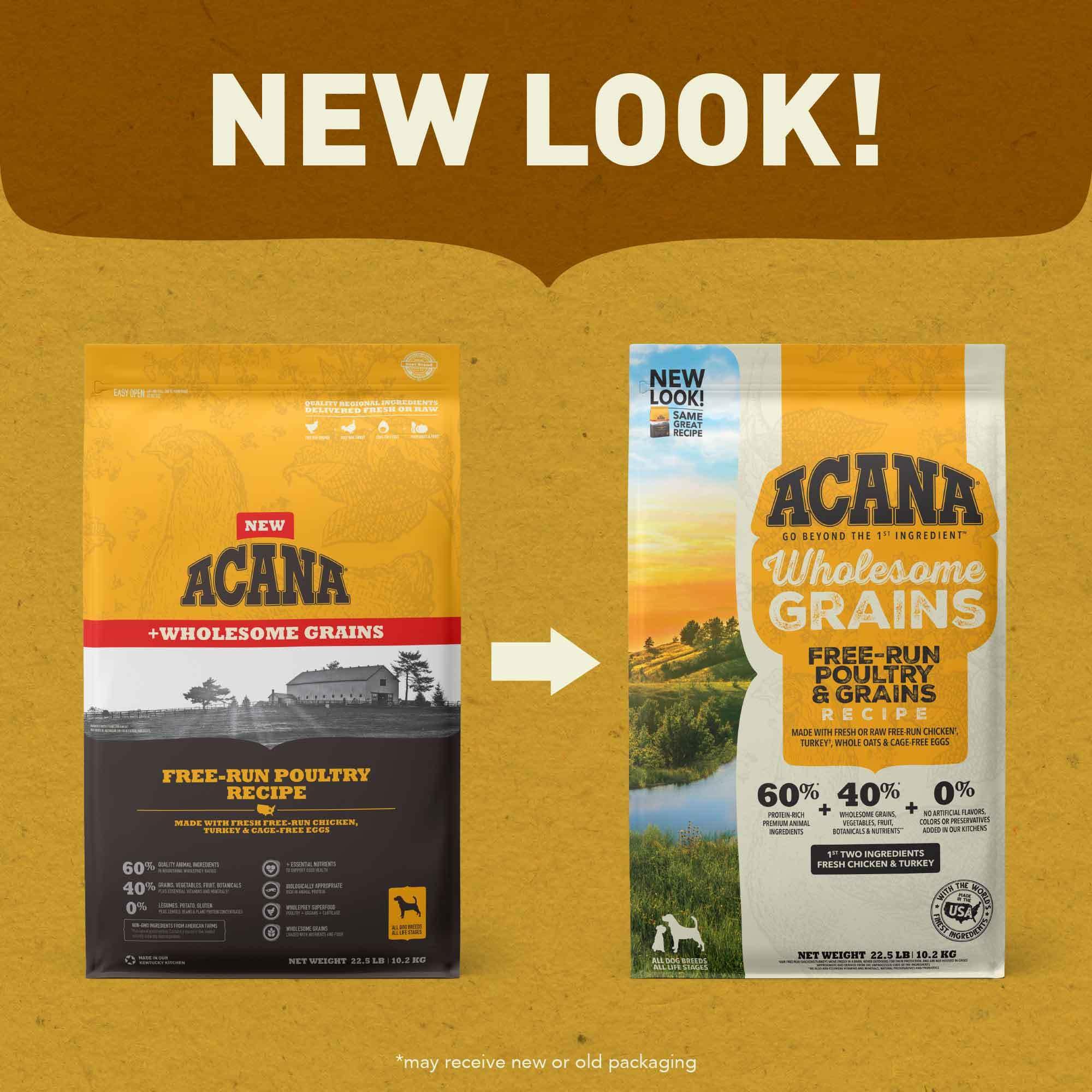 ACANA family mealtime scene suggests everyday nutrition for dogs.