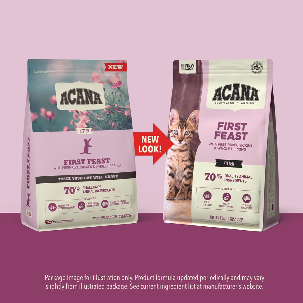 ACANA First Feast kitten mealtime scene with bowl
