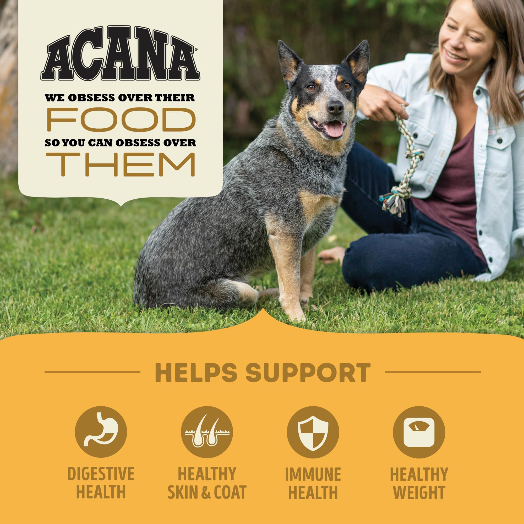 ACANA Free-Run Poultry ingredients with chicken, turkey and eggs for balance