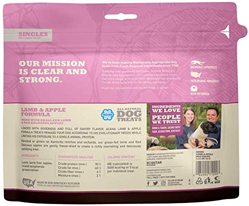 ACANA freeze-dried Lamb & Apple ingredients highlight simplicity and quality.