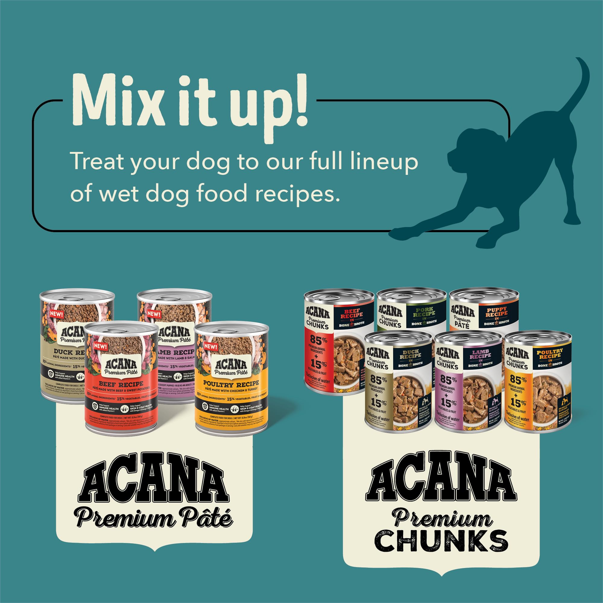 ACANA high-protein, moisture-rich formula supports meals and treats.