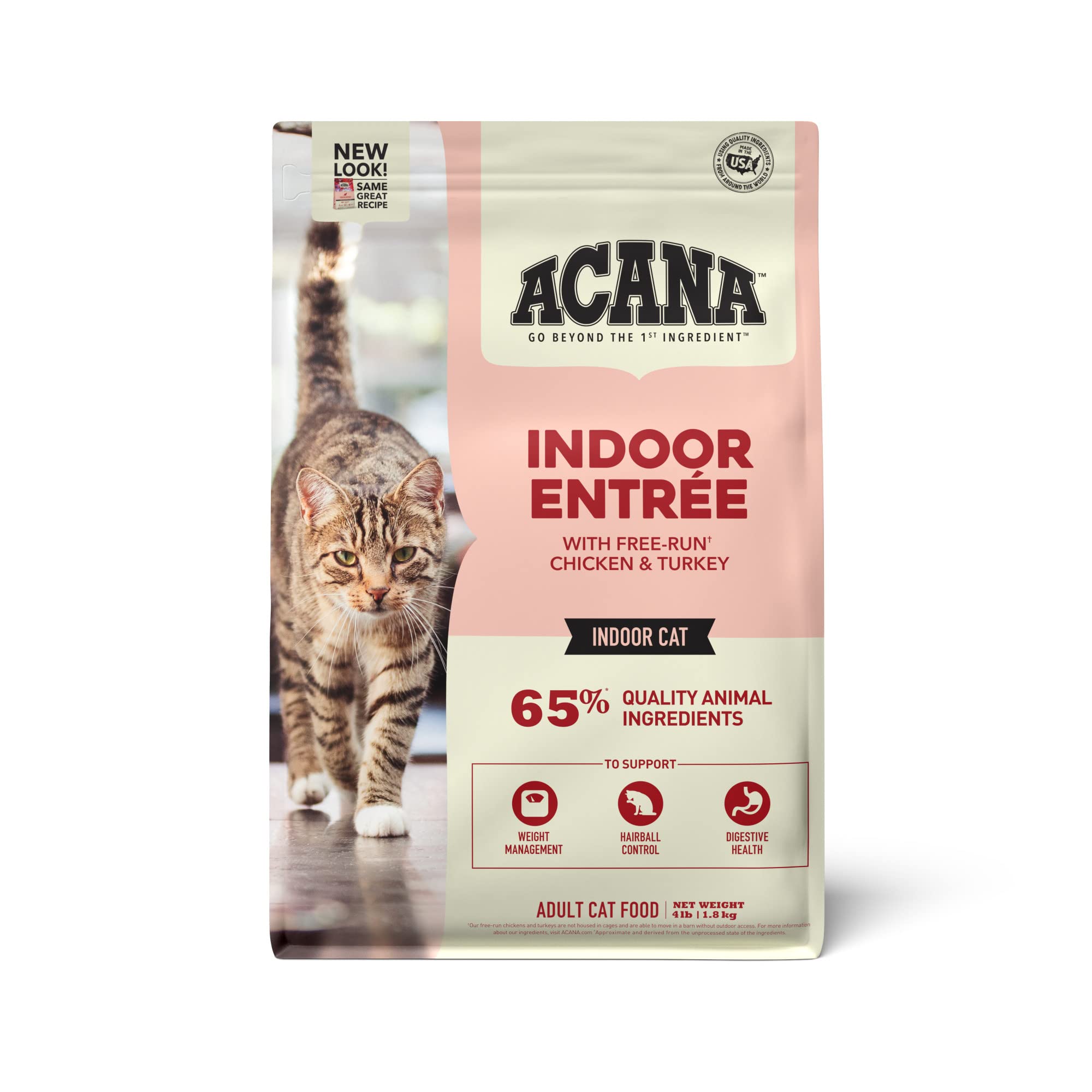ACANA Indoor Entree free-run chicken and turkey kibble for indoor cats