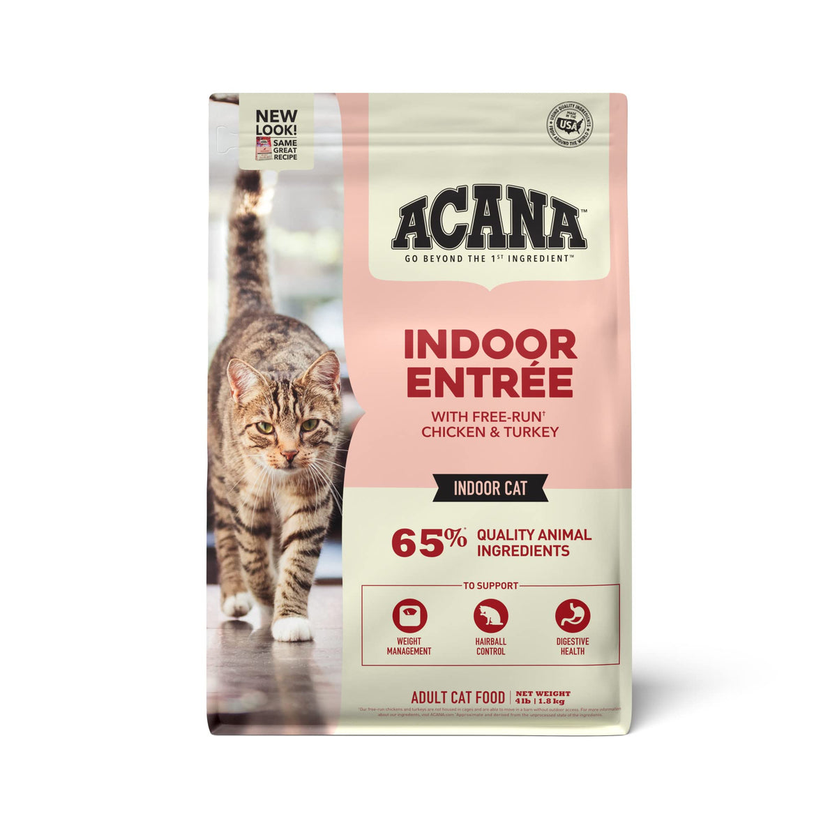 ACANA Indoor Entree free-run chicken and turkey kibble for indoor cats
