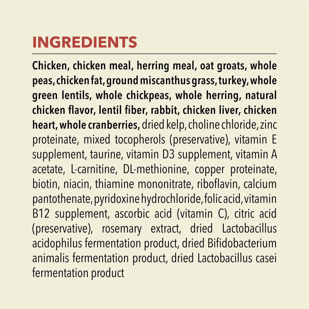 ACANA Indoor Entree includes fruits, vegetables and botanicals for balanced nutrition