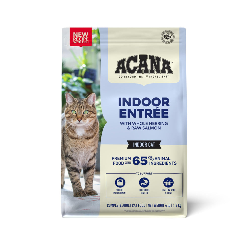 ACANA Indoor Entrée whole herring slices image; may support flavorful meals for indoor cats