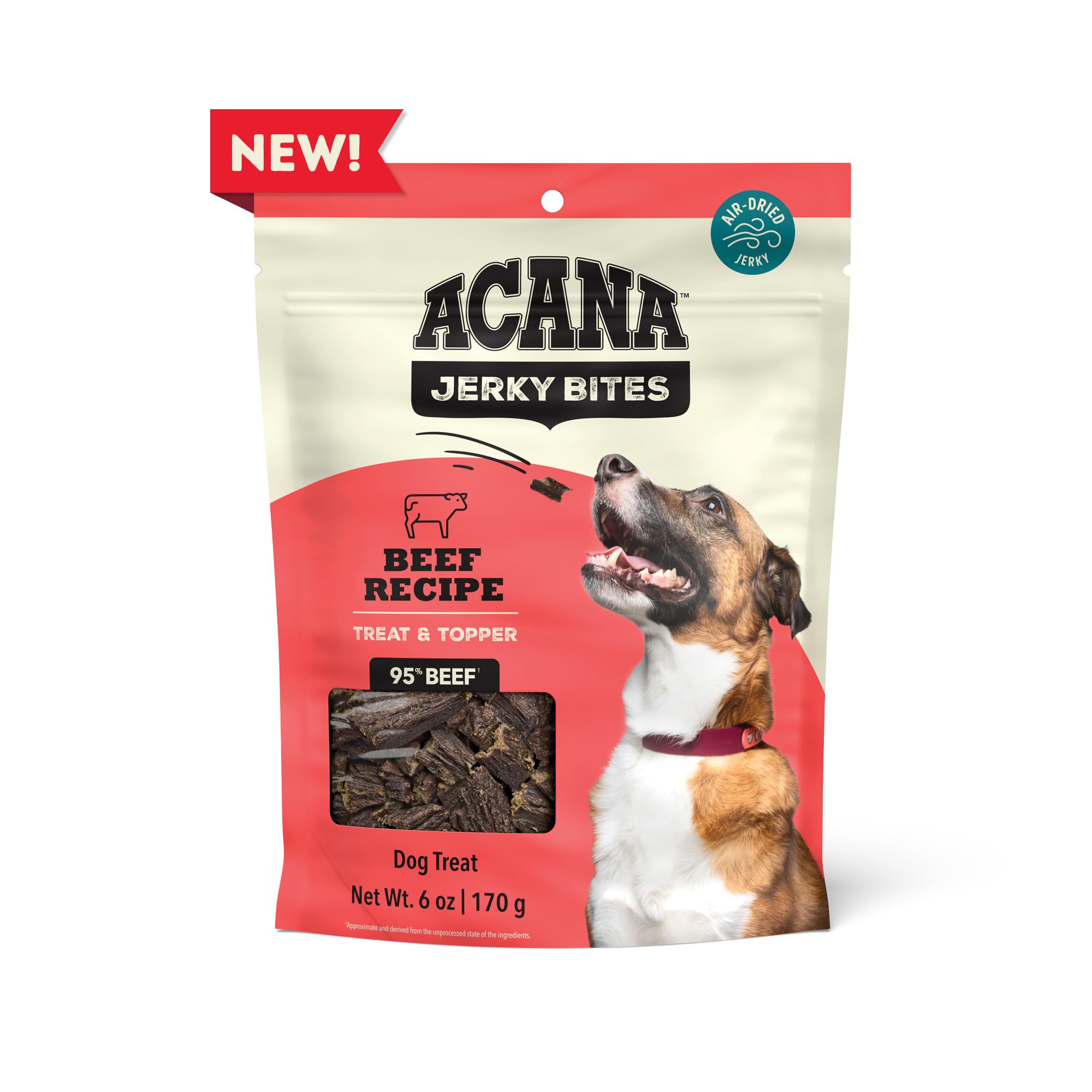ACANA Jerky Bites crumbled on kibble — easy meal topper