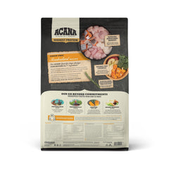 Close-up of ACANA Meadowland kibble texture highlighting grain-free formula