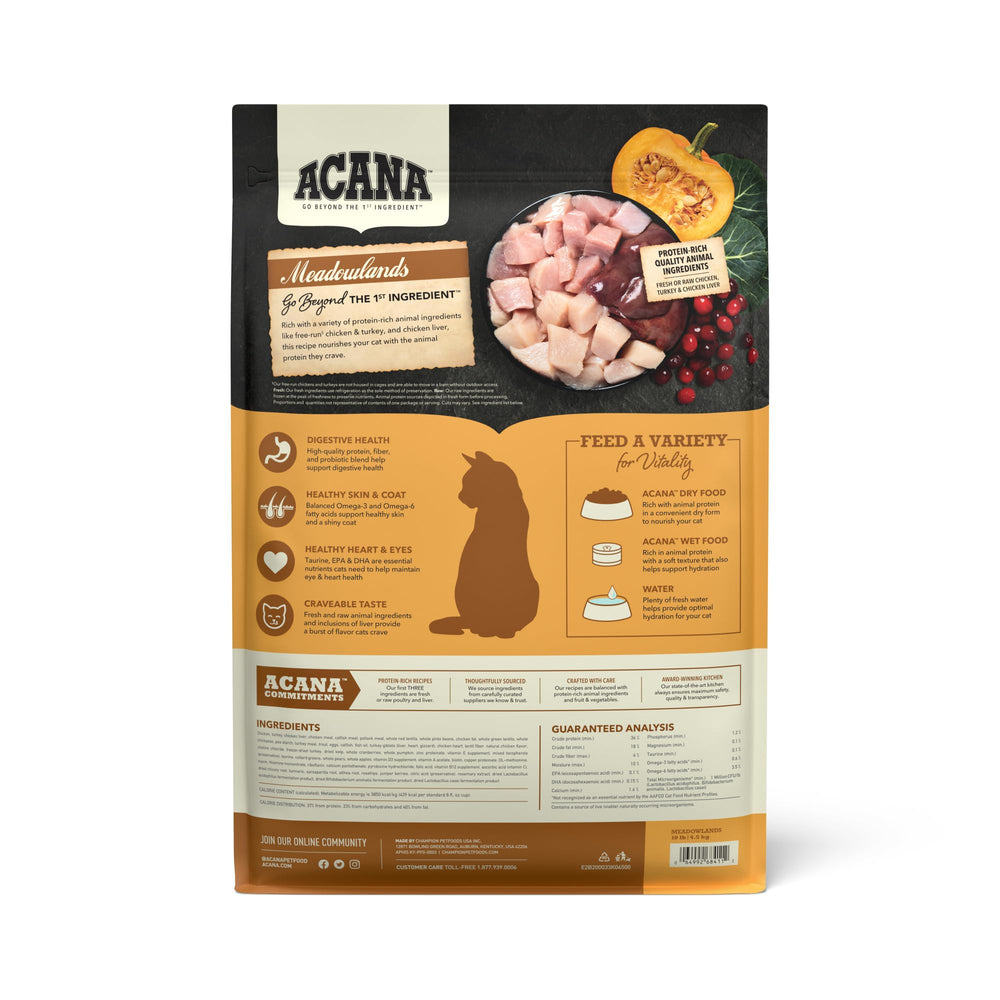ACANA Meadowlands kibble close-up highlighting grain-free texture