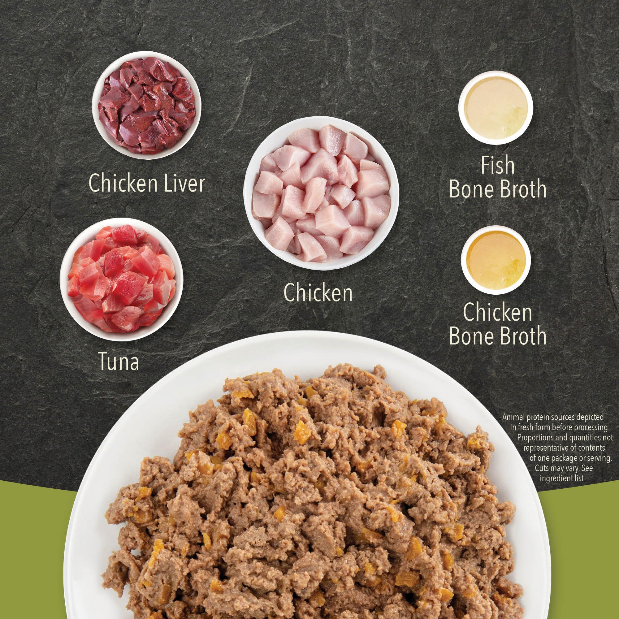 ACANA Premium Pate Kitten raw ingredients close-up indicate peak freshness.