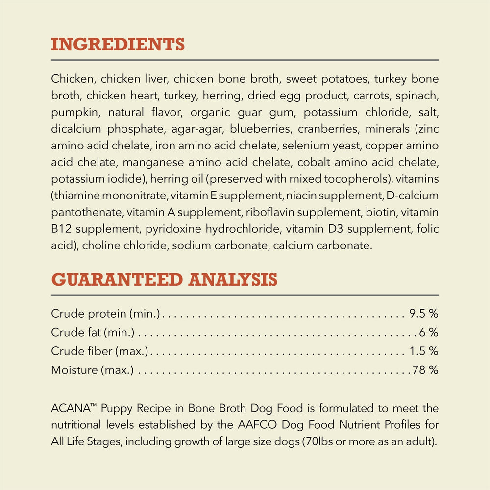 ACANA grain-free Puppy pate can, designed for growth support.