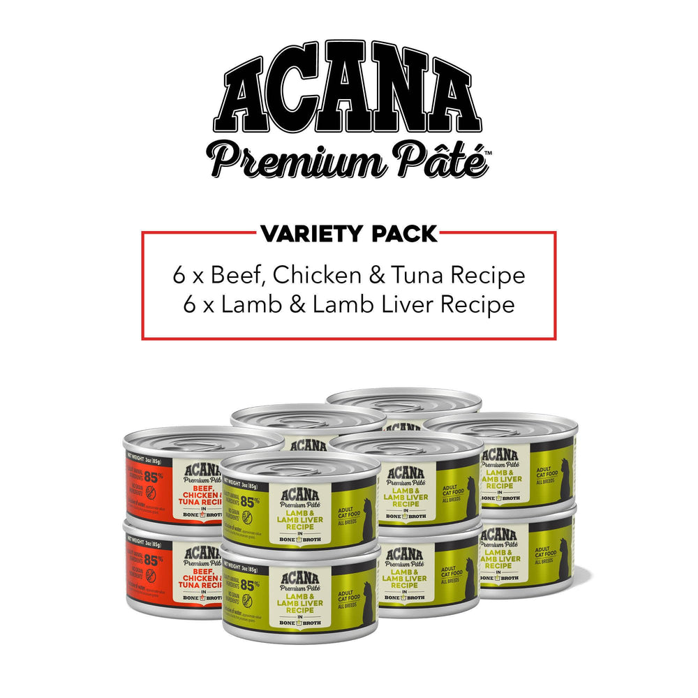 ACANA grain-free pâté ingredients spotlight high animal protein.