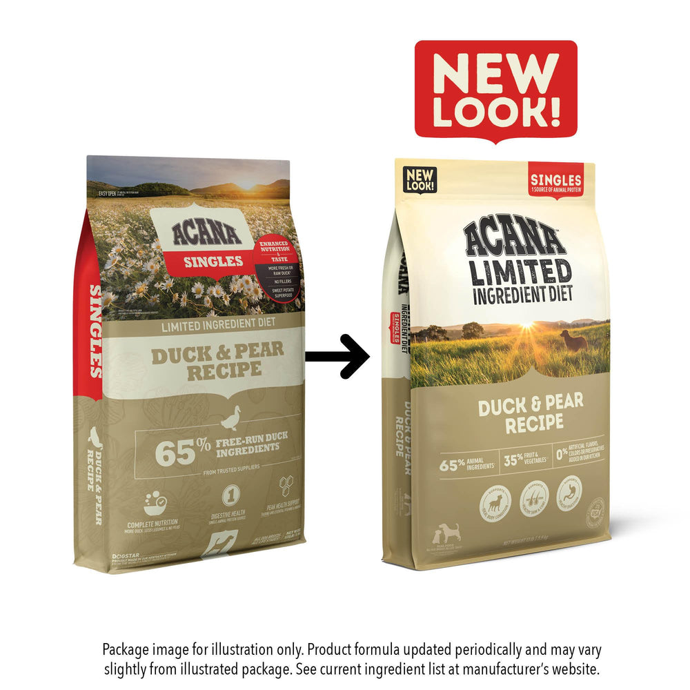 ACANA Singles coat-skin-support capture hints at skin-friendly nutrition.