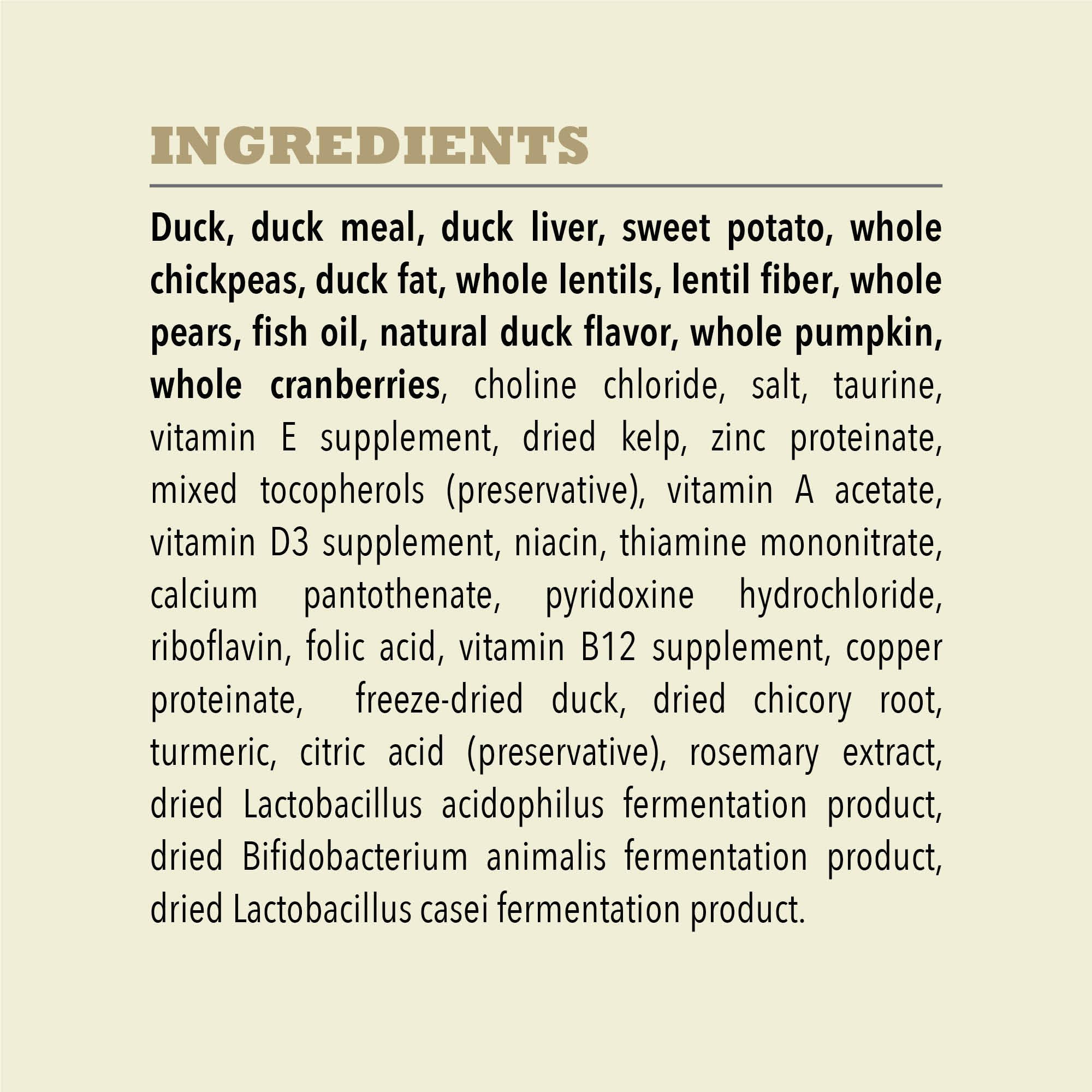 ACANA Singles Duck and Pear fruits and vegetables close-up for balance