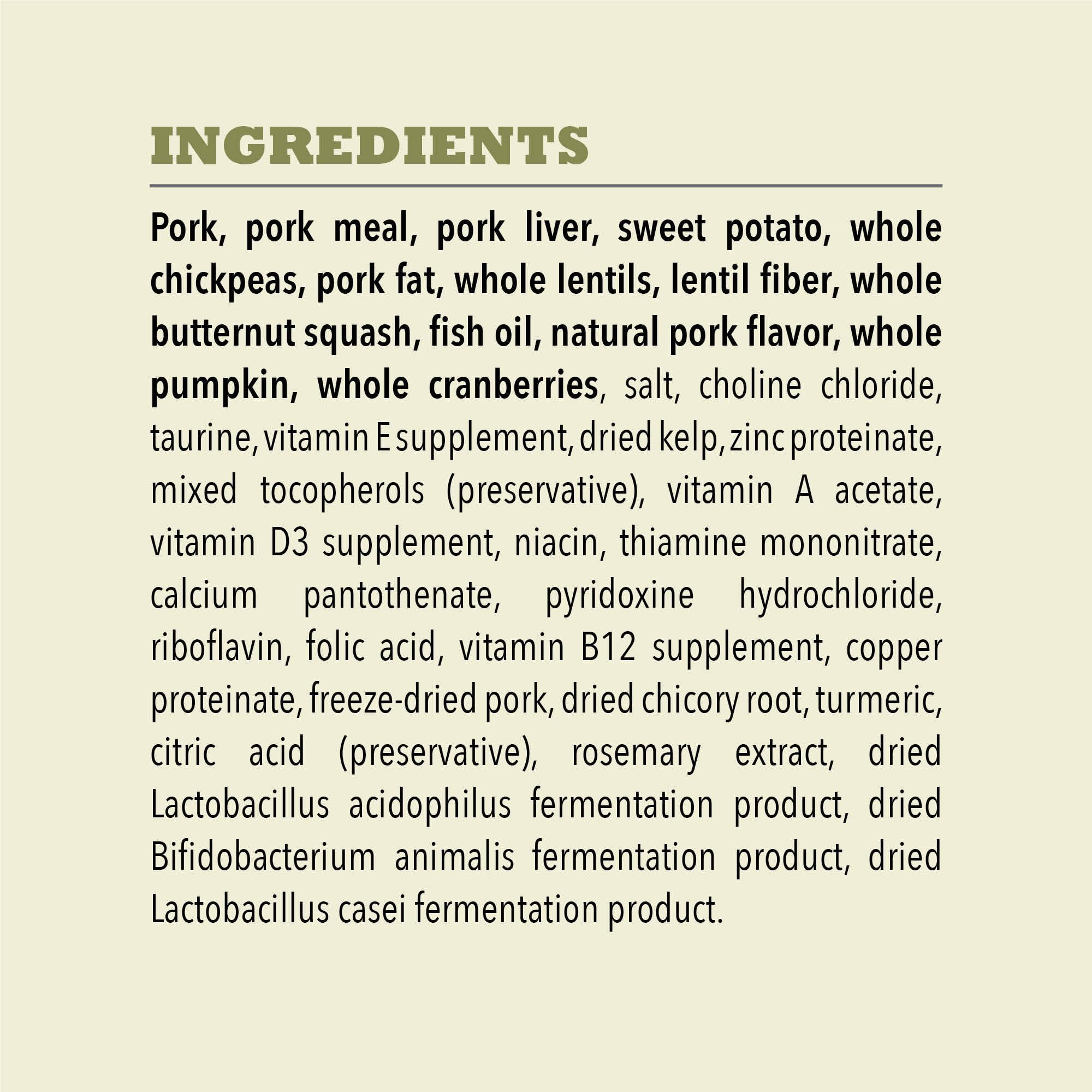 ACANA freeze-dried coating on kibble to boost flavor.