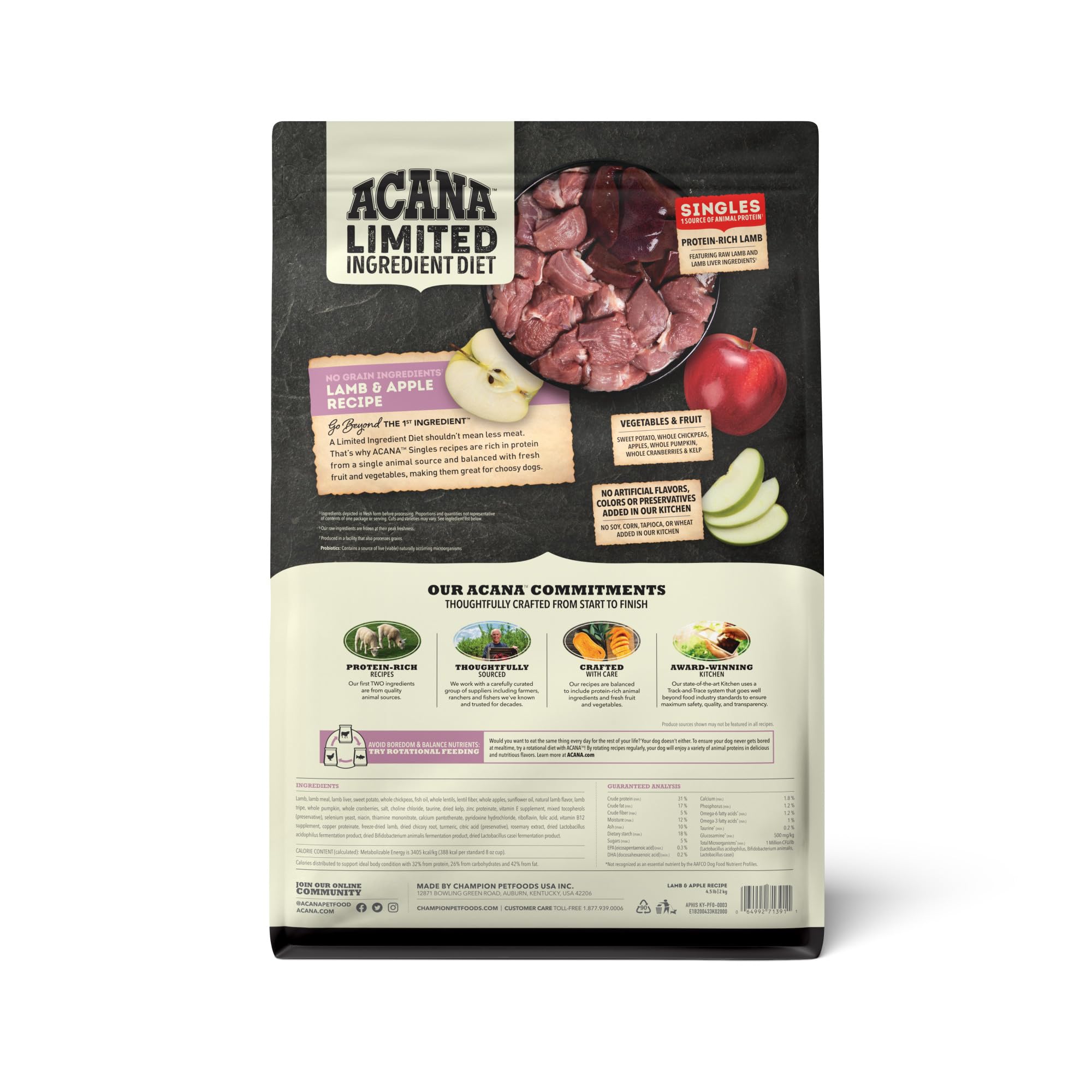 ACANA Singles Lamb Liver raw pieces highlight premium protein ingredients