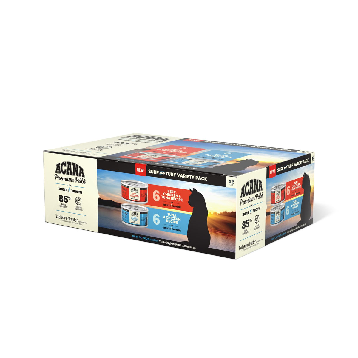 ACANA Surf and Turf variety pack front view ideal for rotating flavors.
