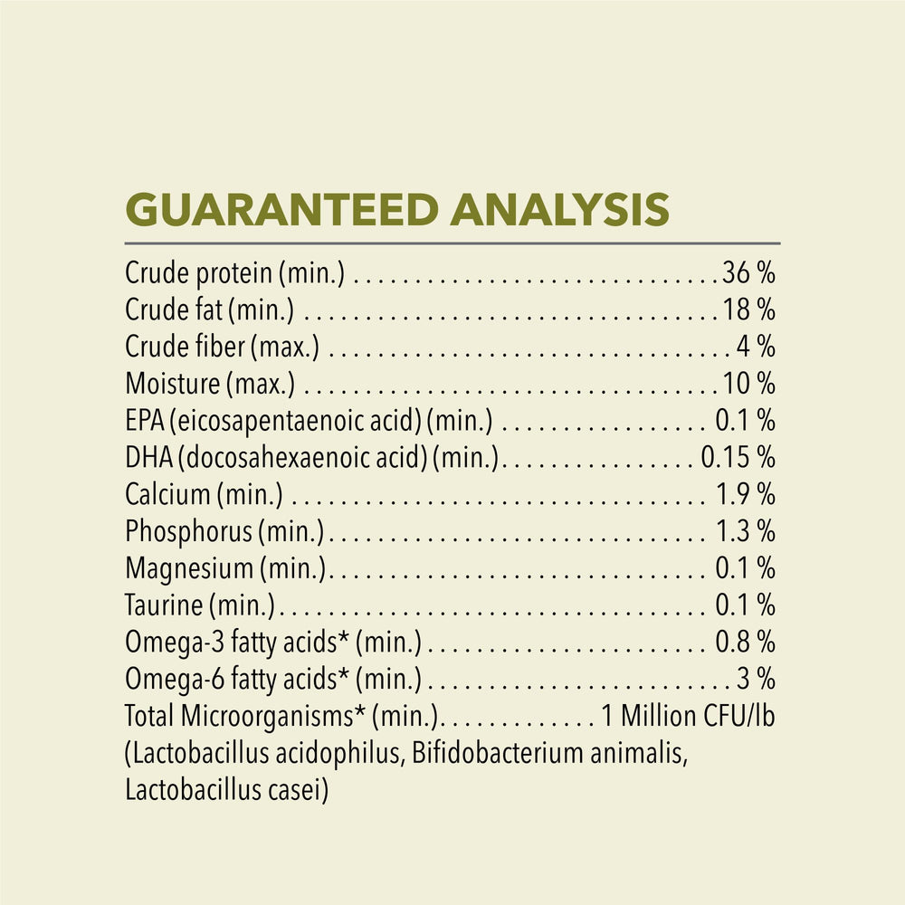 ACANA Taurine EPA DHA nutrients image indicating eye and heart support.