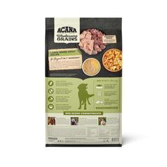 ACANA Wholesome Grains kibble closeup highlighting grain-balanced nutrition