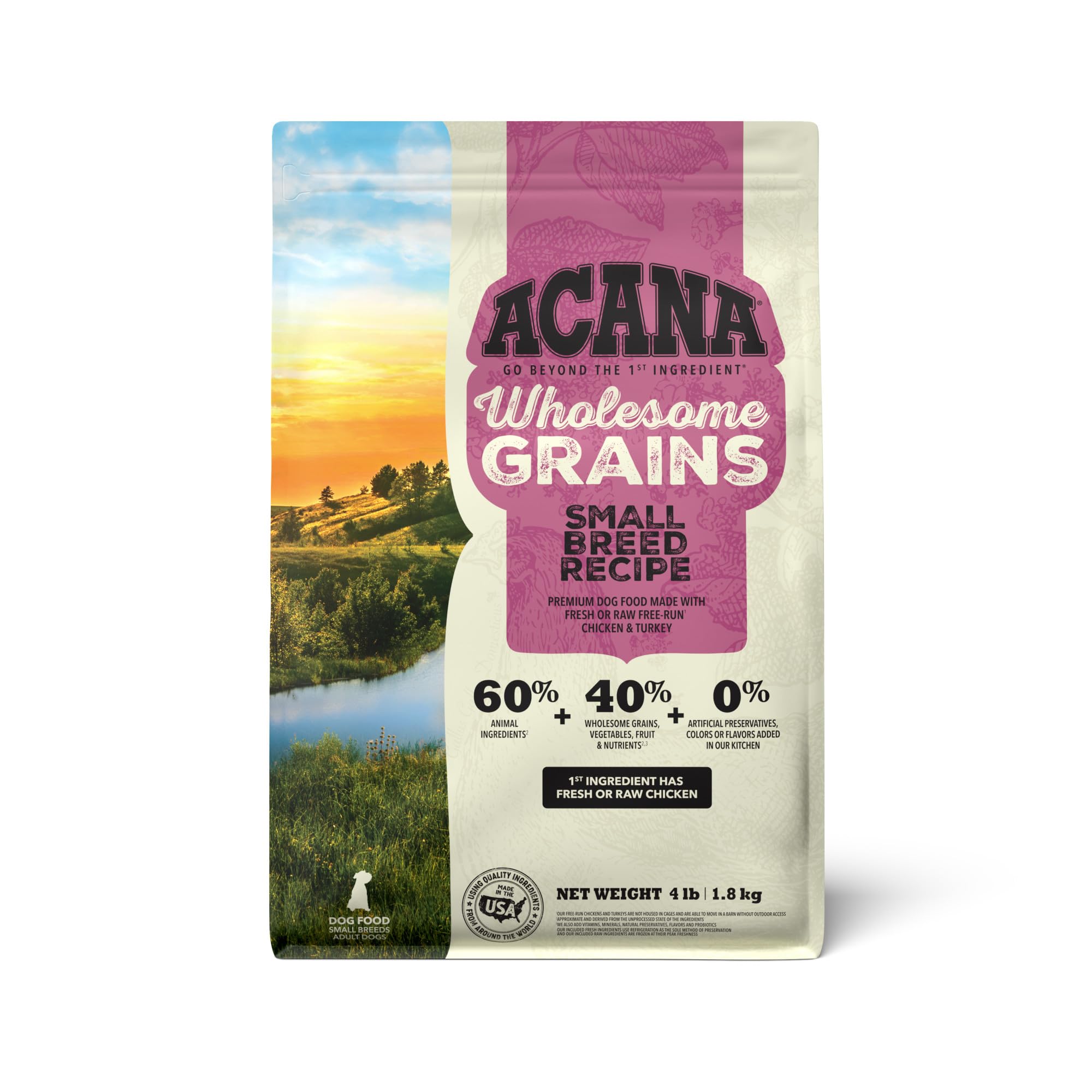 ACANA Wholesome Grains Small Breed bag for convenient meals