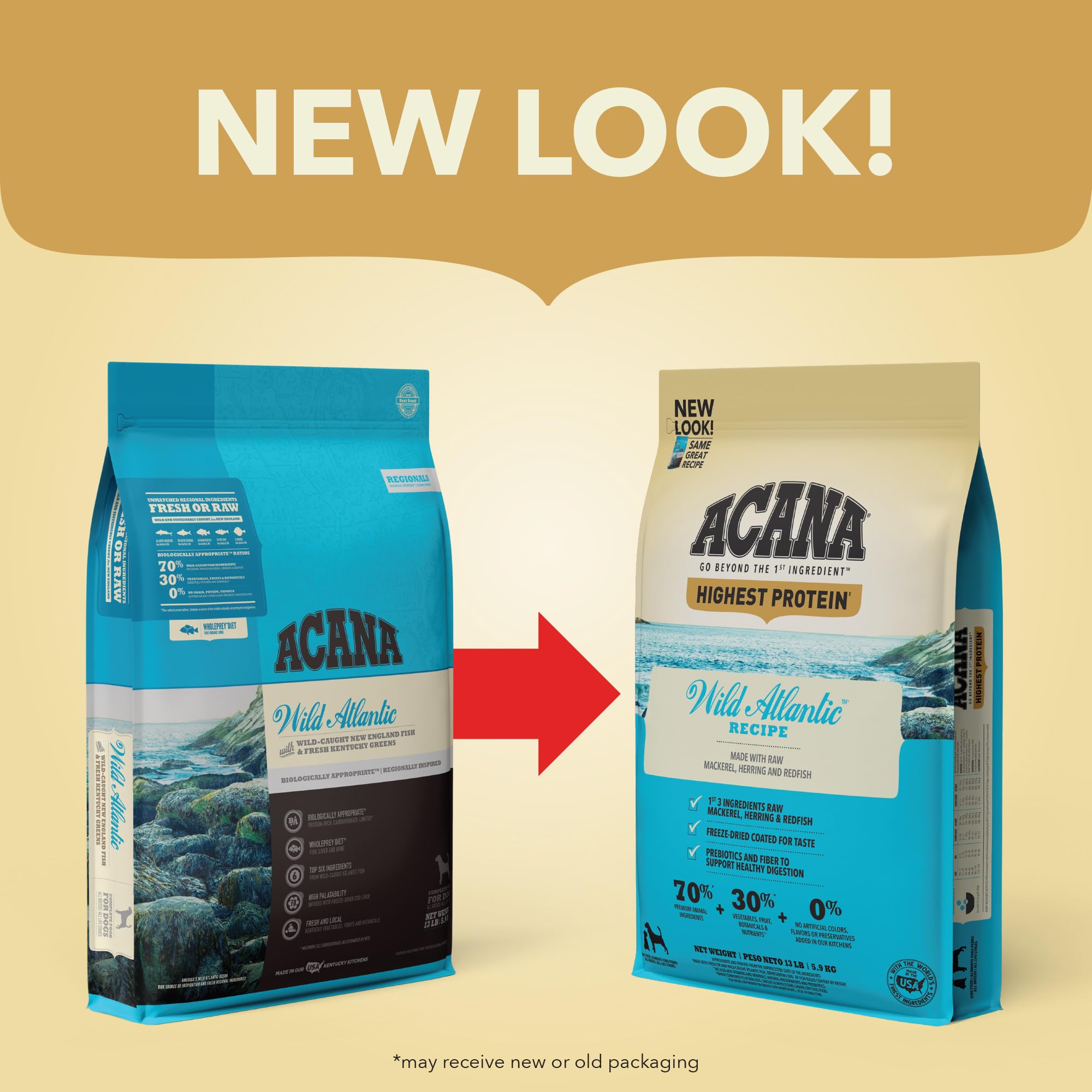 ACANA Wild Atlantic Recipe all-life-stages formula suitable for diverse dogs.