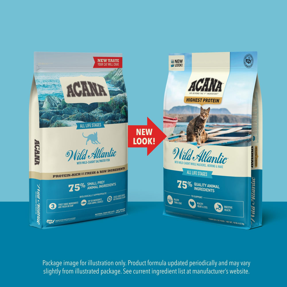 ACANA Wild Atlantic taurine, EPA and DHA supporting essential eye and heart nutrients.