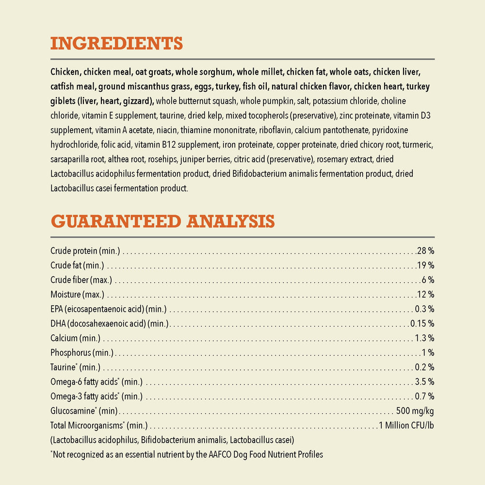 ACANA world-sourced ingredients note highlighting global quality standards.