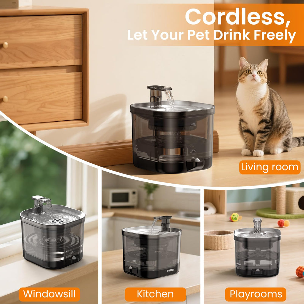 Accokids wireless cat fountain detachable tank highlights safety and easy cleaning
