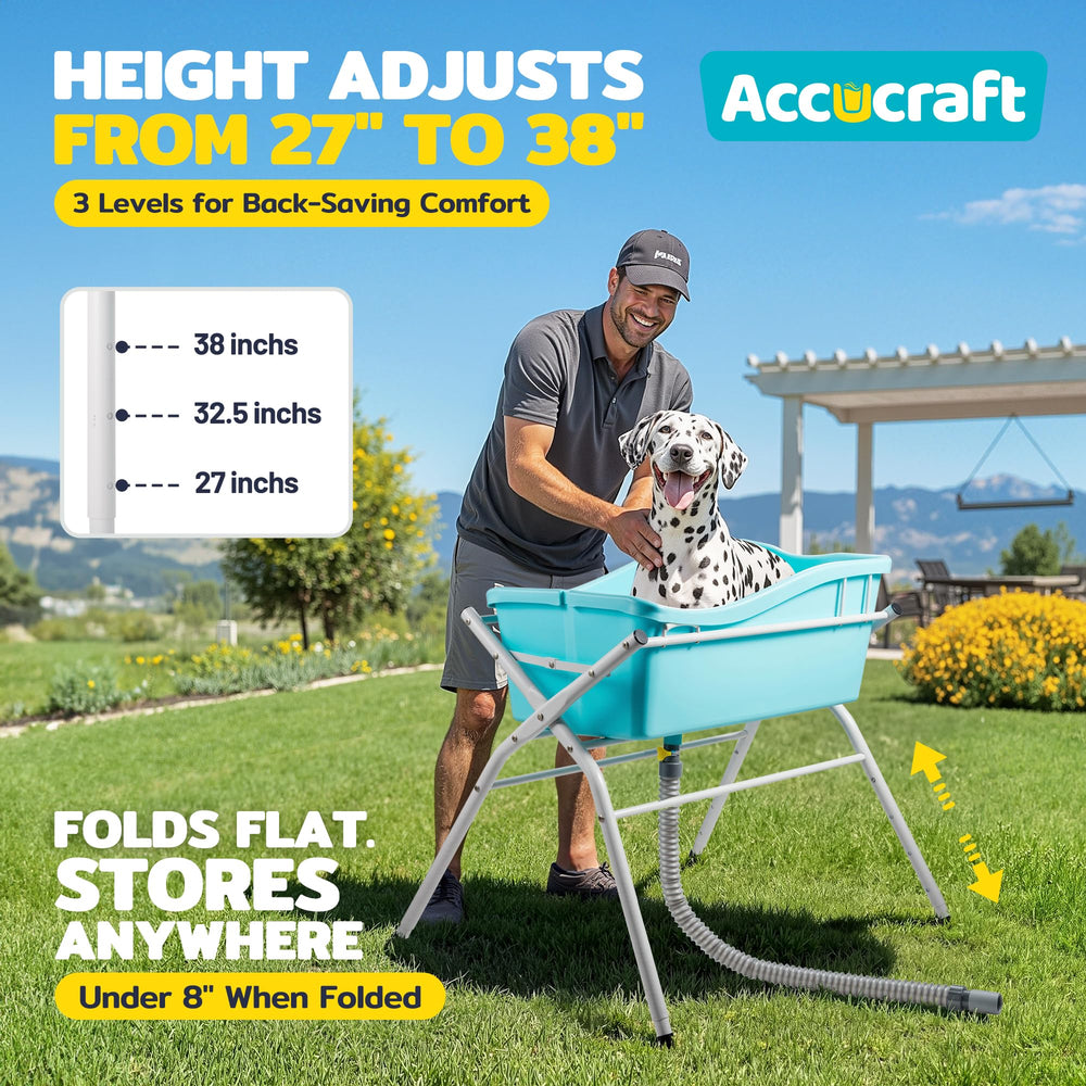 ACCUCRAFT Dog Bath Tub collapsible design enables fast setup and compact storage.