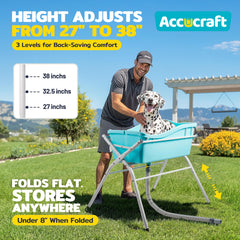 ACCUCRAFT Dog Bath Tub collapsible design enables fast setup and compact storage.