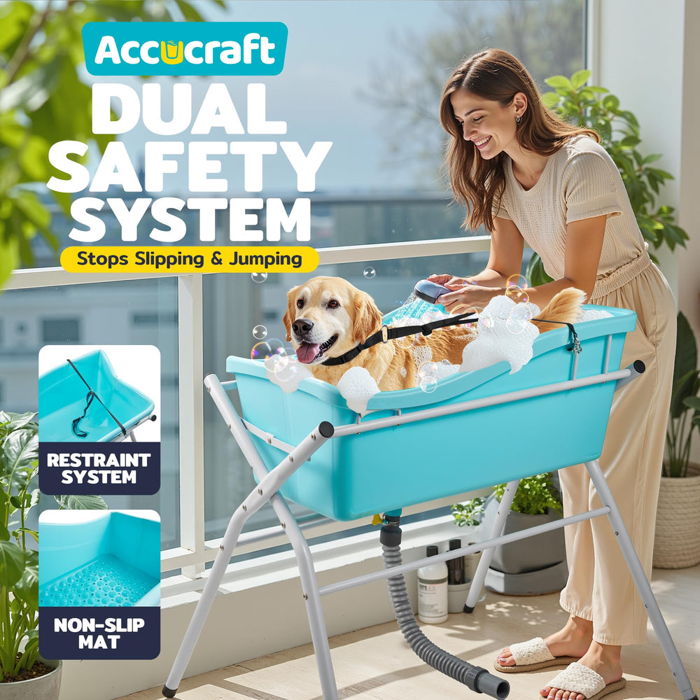 ACCUCRAFT Dog Bath Tub 30 by 17 by 12-inch basin for small to medium dogs.