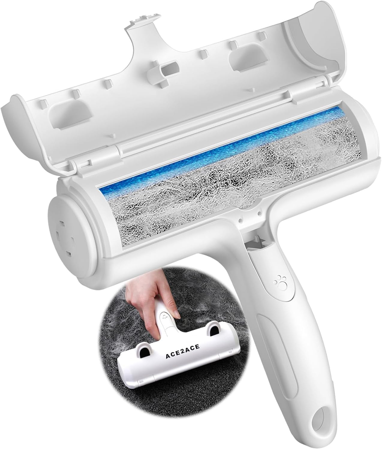 ACE2ACE pet hair removal tool with ergonomic handle for easy cleaning