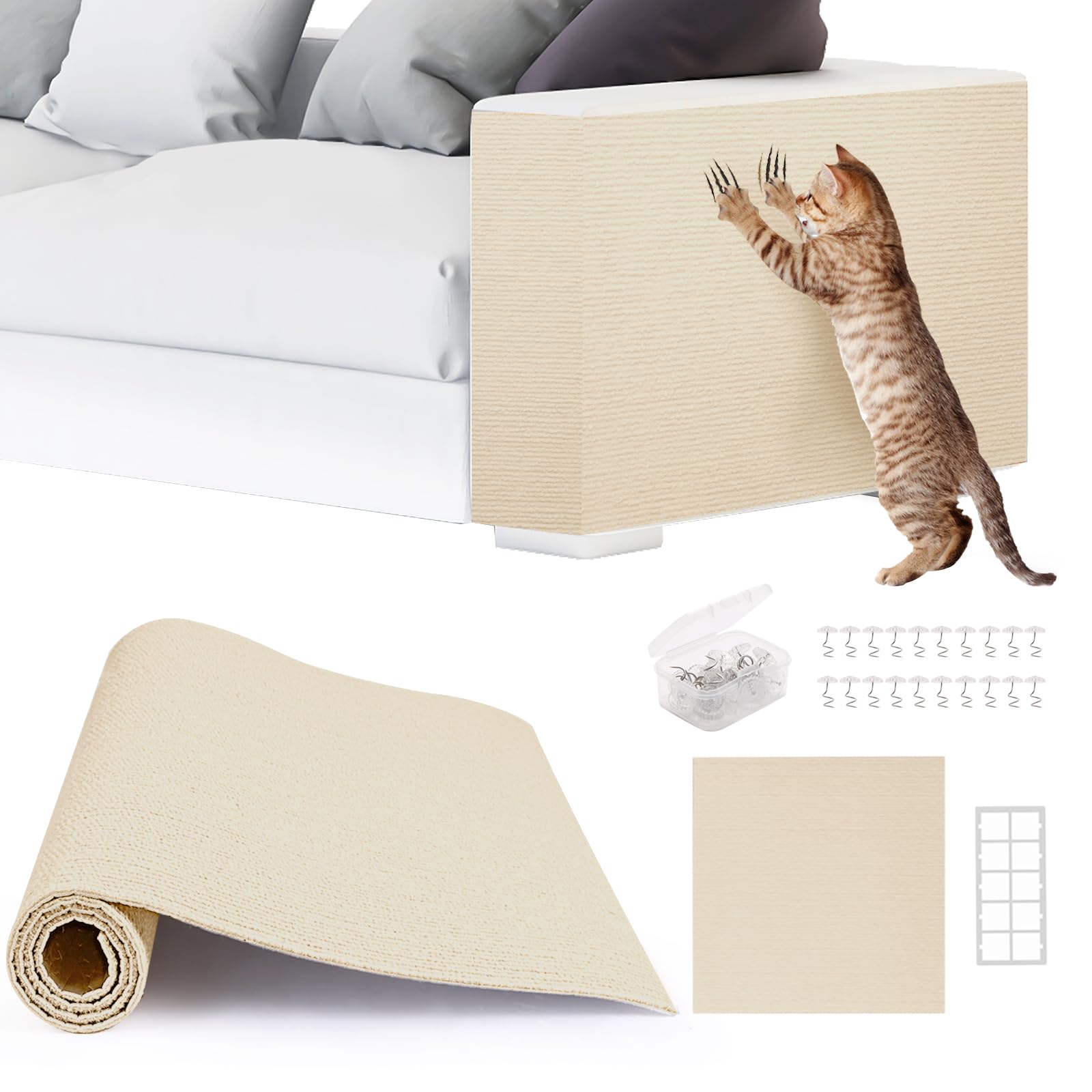 ACEDIGI 2-pack cat scratch protector assembly shields furniture from claws