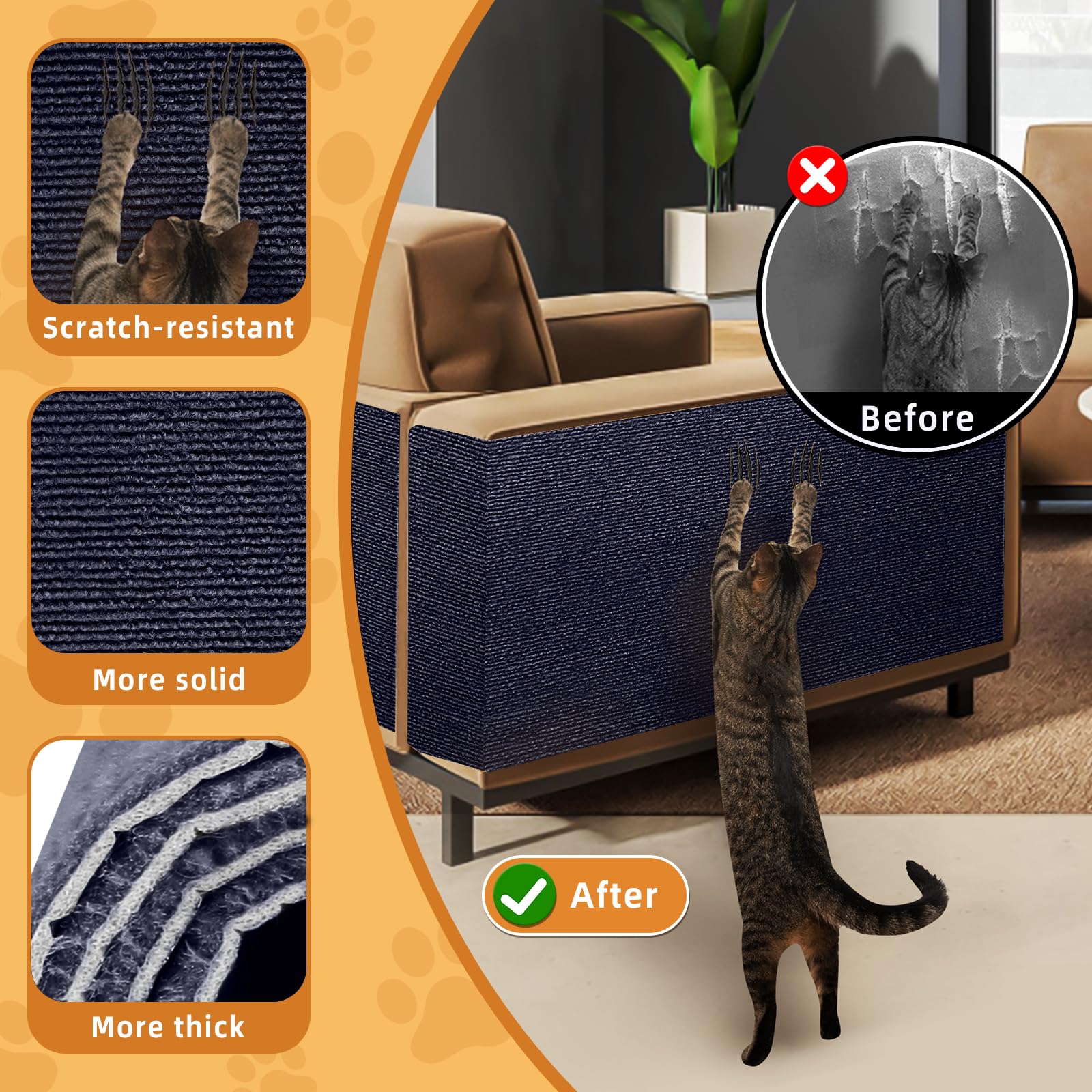 ACEDIGI adhesive scratch pads install easily with peel-and-stick