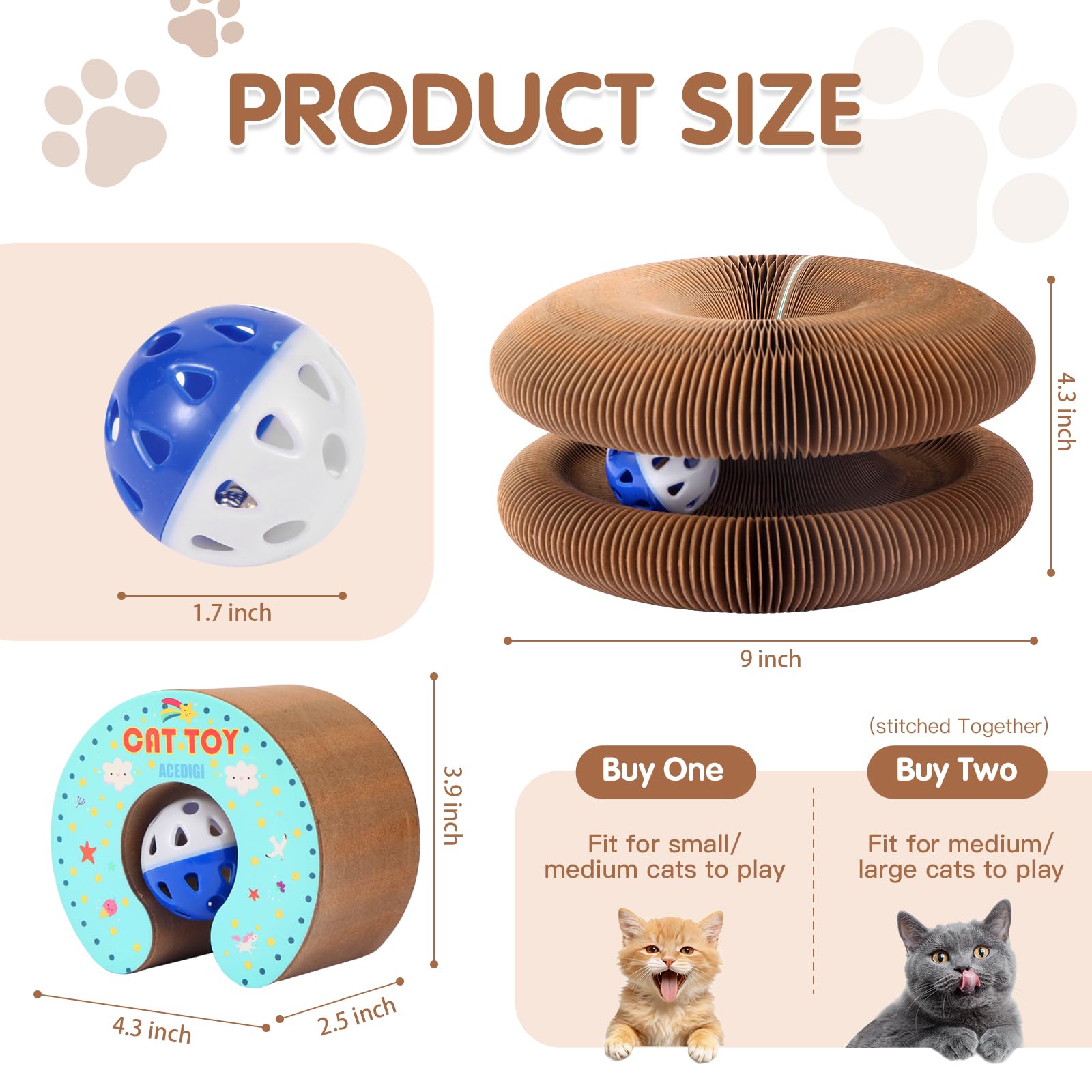 ACEDIGI eco-friendly cardboard surface ensures safe, durable scratching.