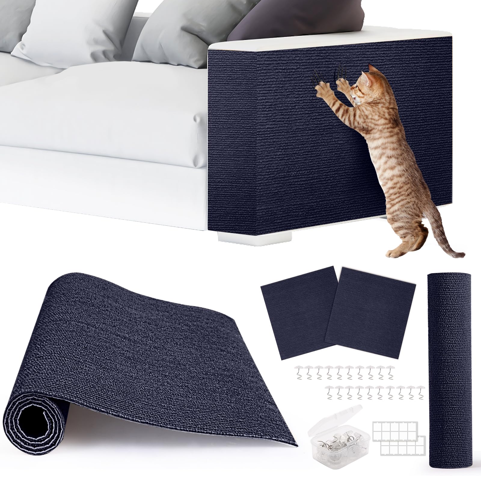 ACEDIGI four-piece scratch mats in blue protect furniture and walls