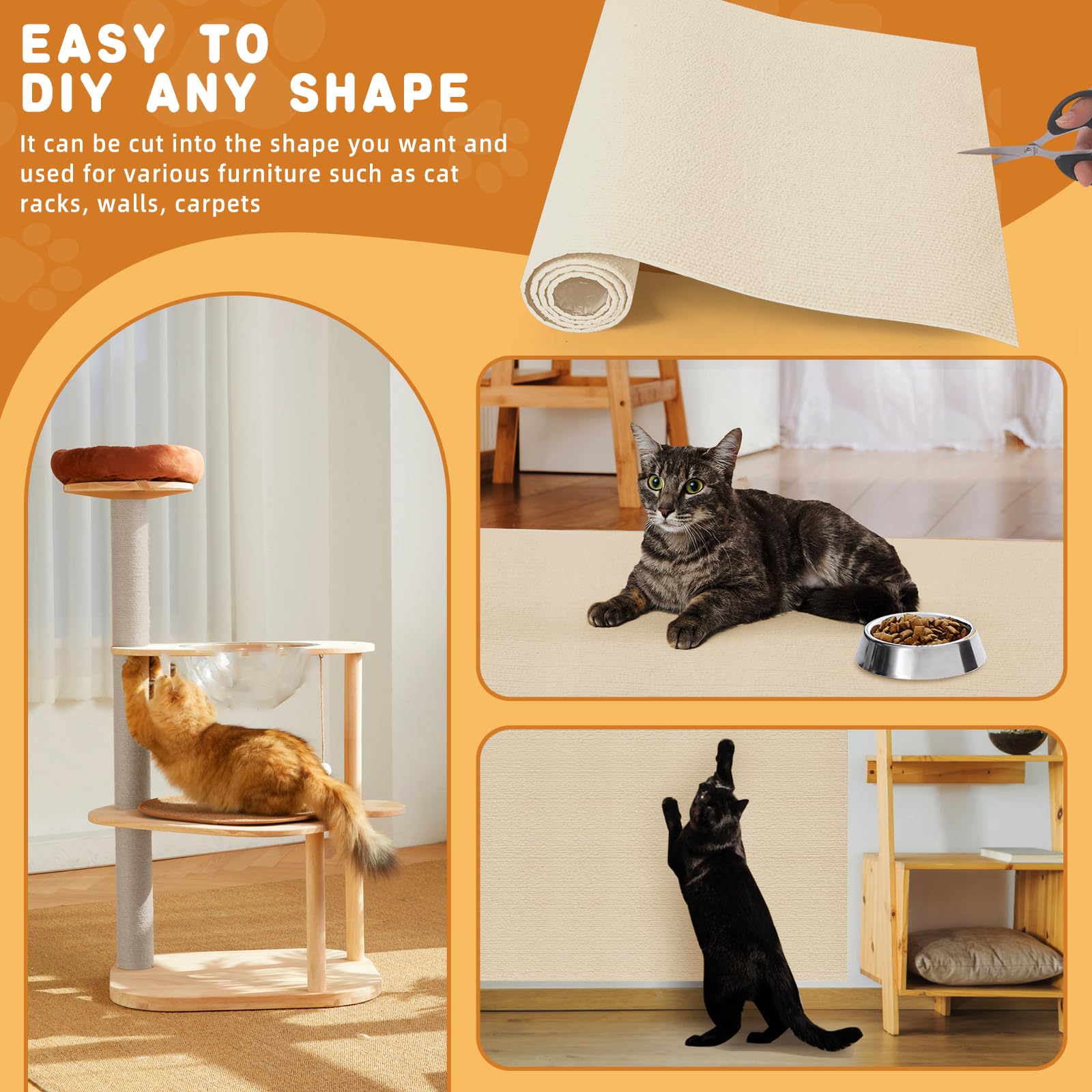 ACEDIGI square protector mat on sofa provides instant scratch relief