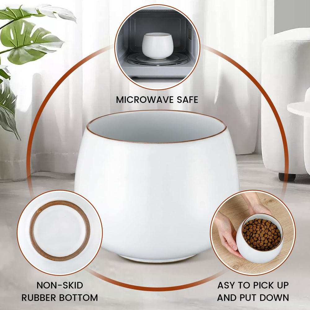 Acellegic Moon White bowl complements kitchen and pet spaces.