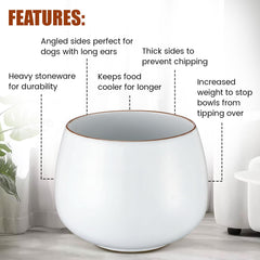 Acellegic dog bowl stoneware durable design blends with home decor.