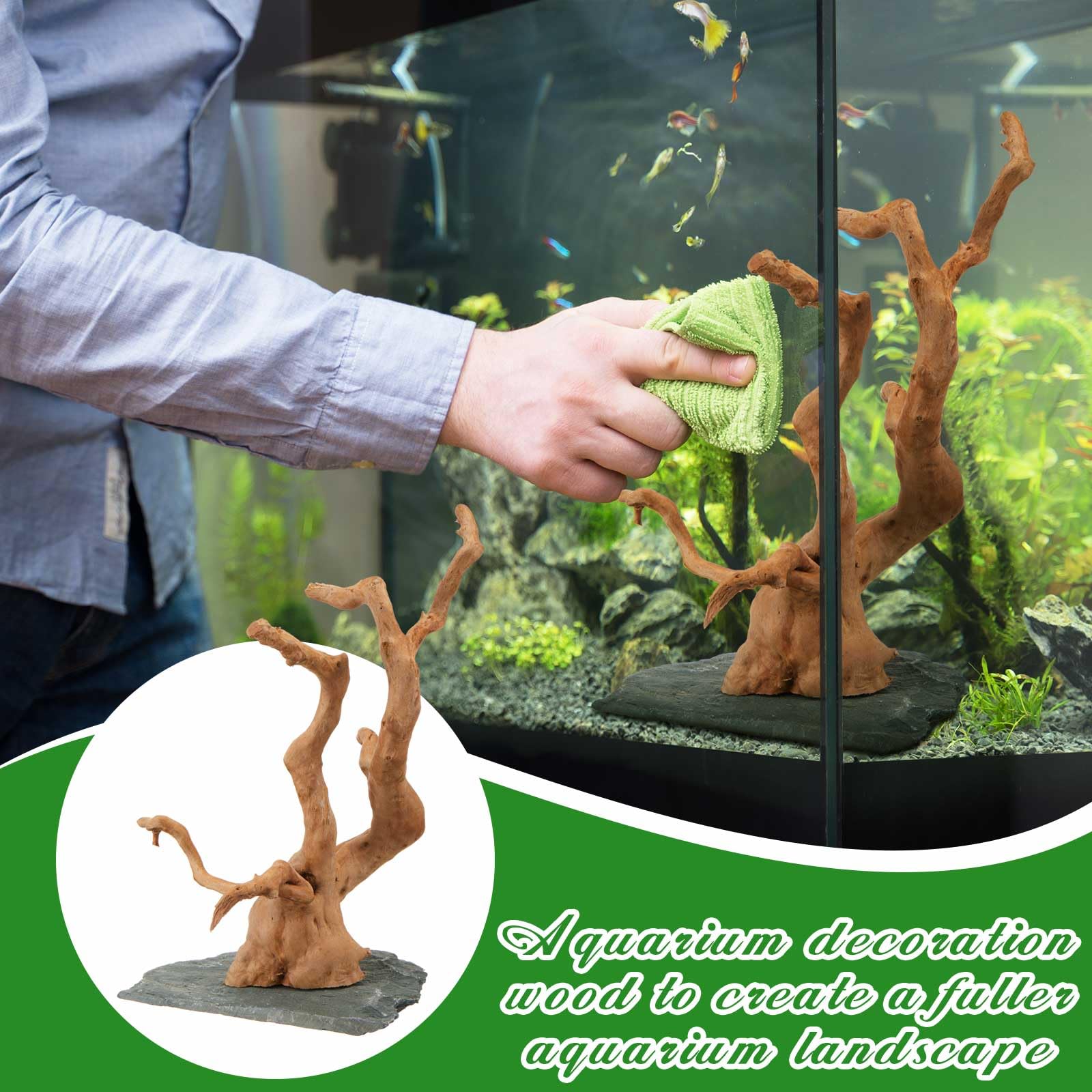 AceOrbit natural spider wood enhances aquascapes with varied shapes for engaging pet habitats.
