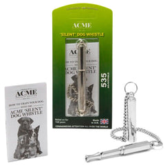 ACME 535 Silent Dog Whistle with brass body, ideal for precise recall signals.