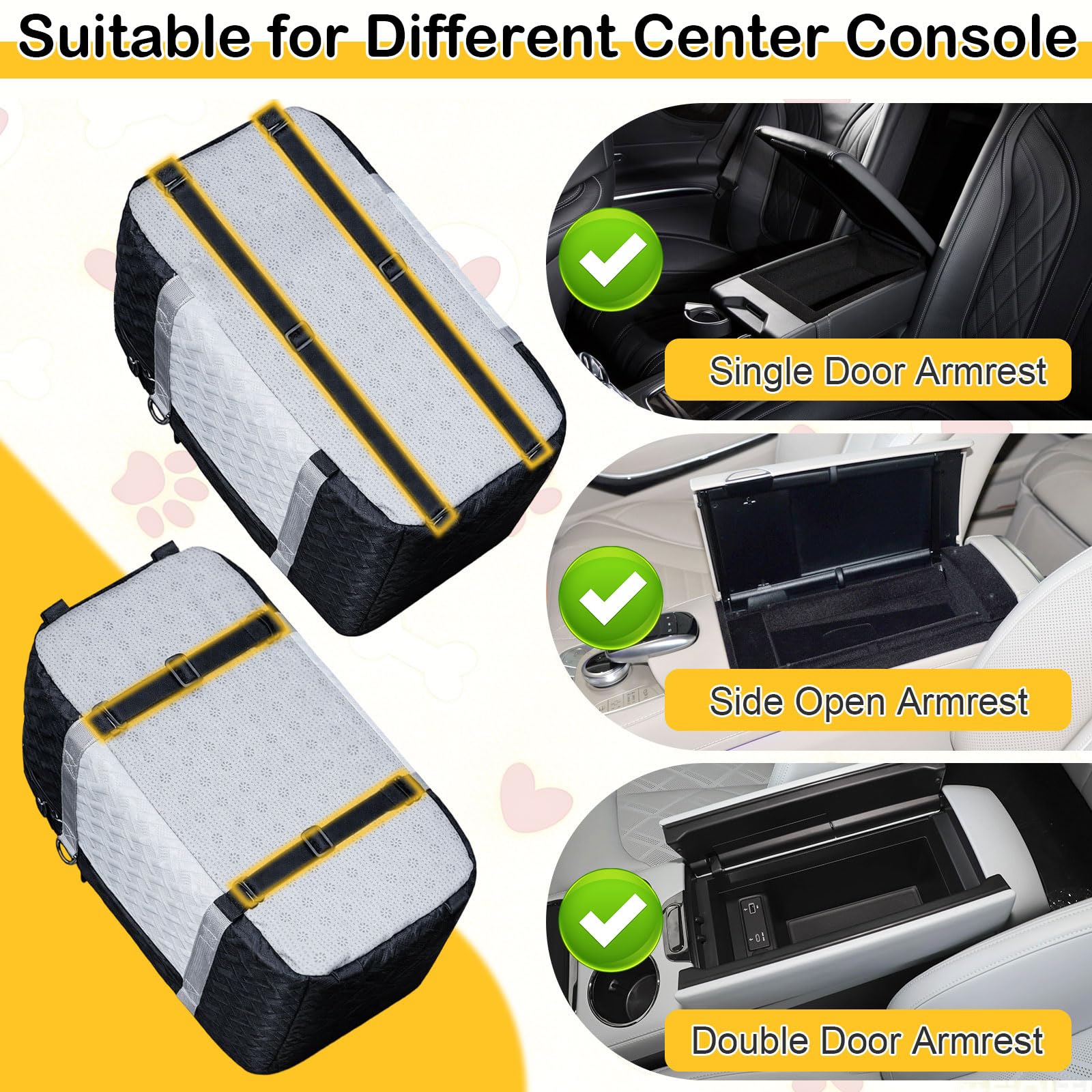 ACMEME dog car seat 1.6 inch booster elevates pet for better visibility
