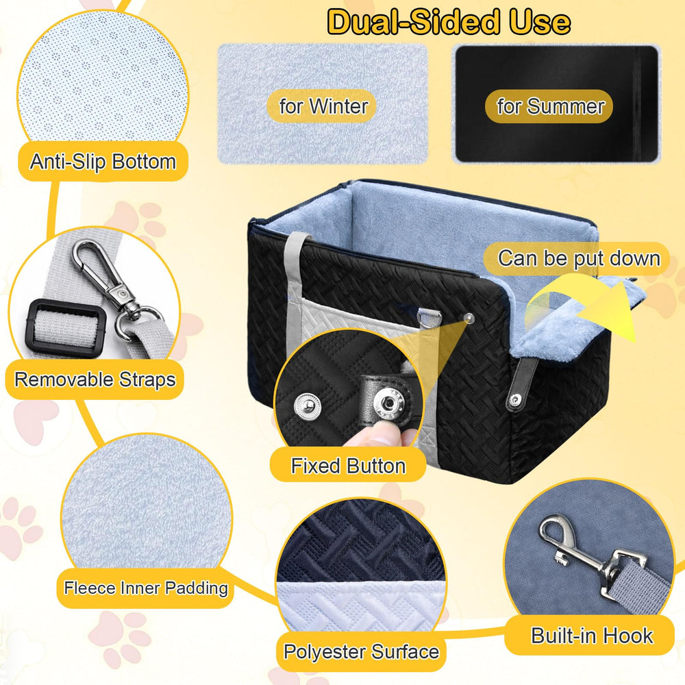 ACMEME dog car seat front panel folded down for natural lying position