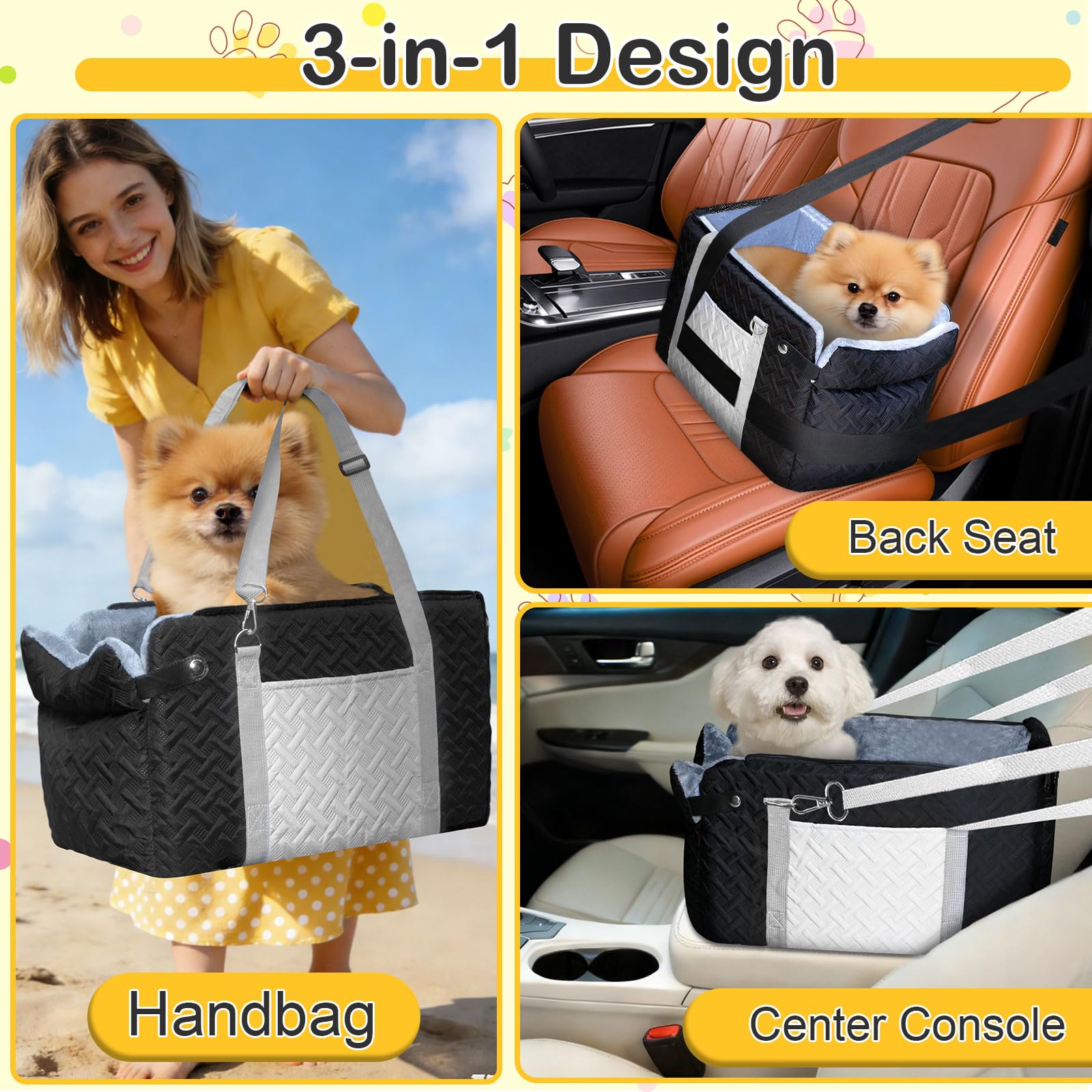 ACMEME dog car seat safety mesh prevents jumping out during drive