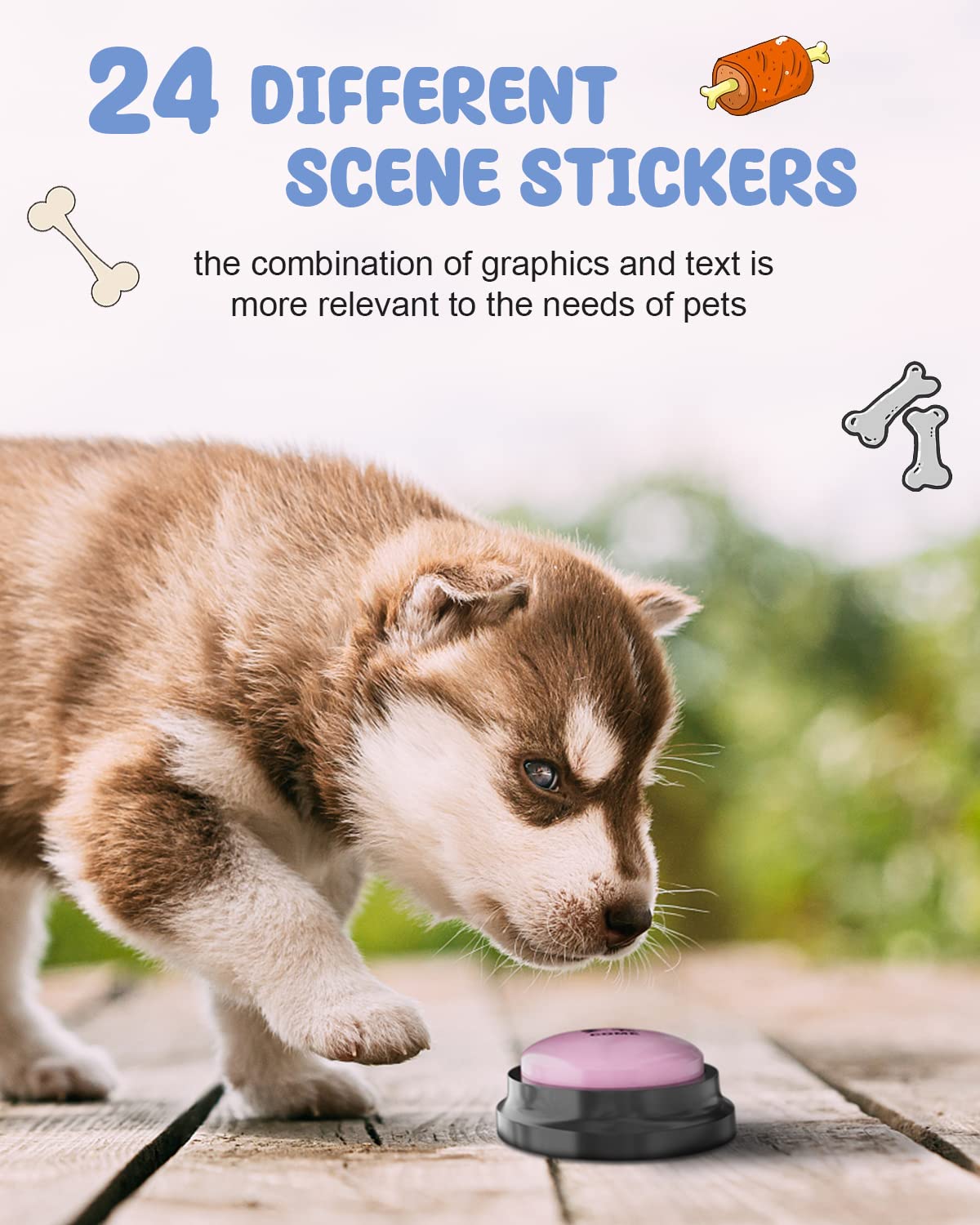 Acools waterproof dog button mat keeps buttons organized during play and training.