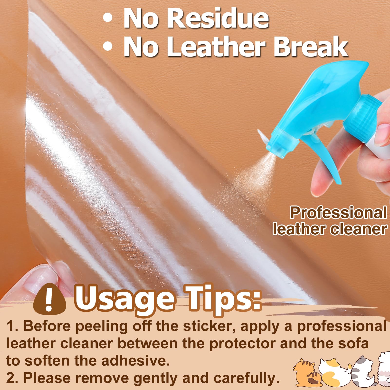 Acostop adhesive-back for leather provides strong, residue-free adhesion.